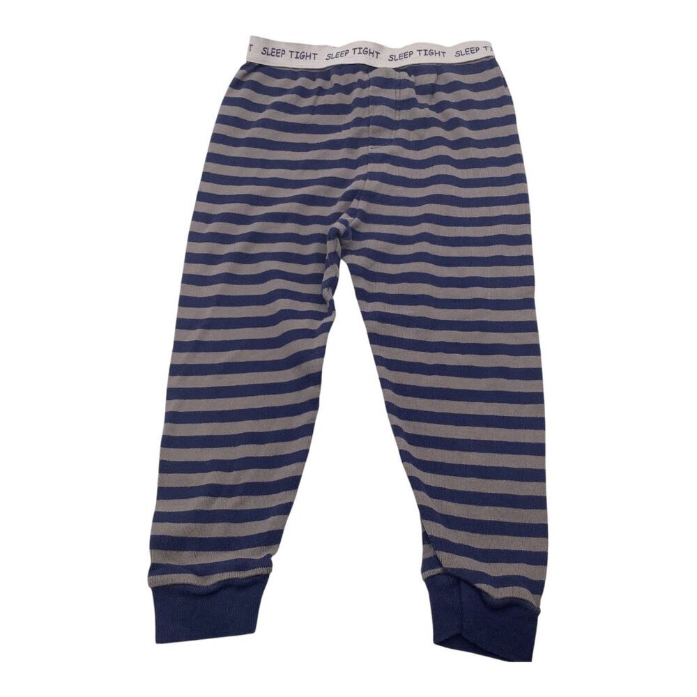 Sleep‎ Tight Pajama Pants Grey & Blue Baby Girl Sz 24M Striped Elastic Waistband